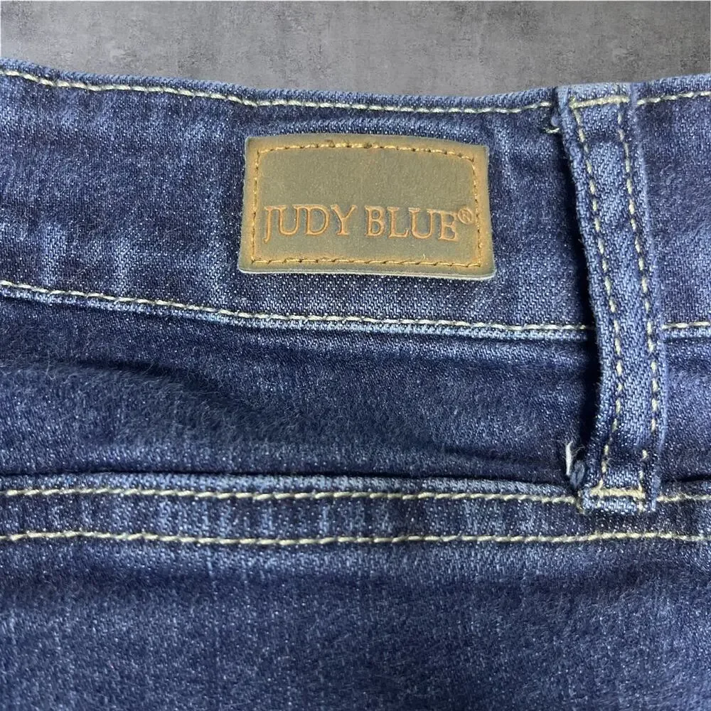 Judy Blue Jeans 20W JB88273 High Rise Straight Leg Rinse Wash Mom Denim
